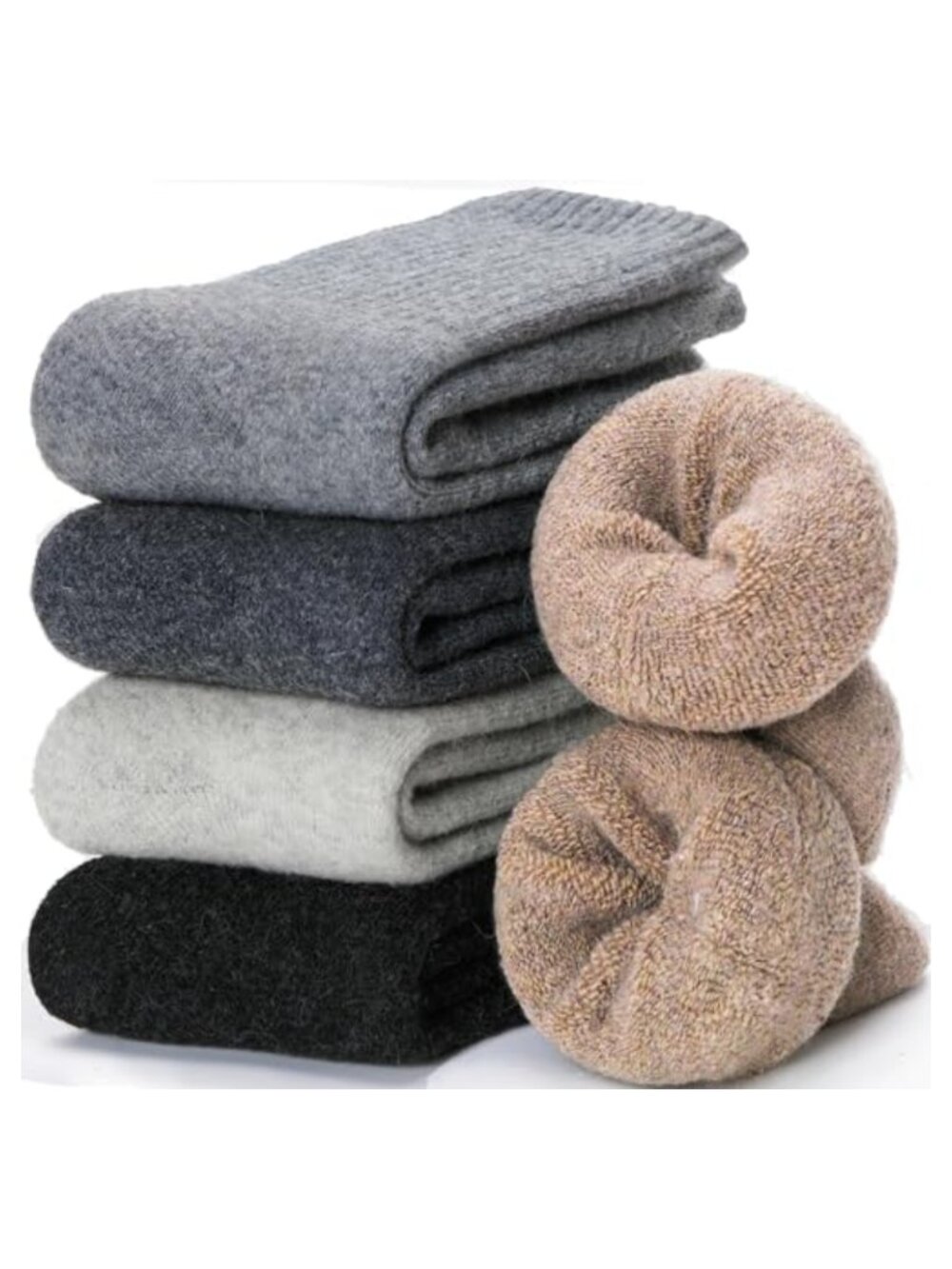 Merino Wool Hiking Socks Women Thermal Warm Crew Boot Comfy Work 5 Pairs